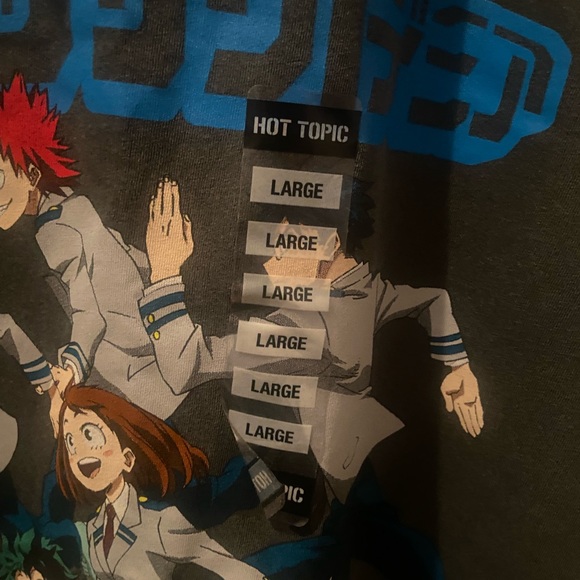 My Hero Academia T-Shirt Size Large Gray Character Group Anime Tee NWT Hot Topic - Picture 3 of 6